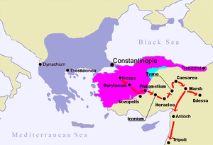 Route of the First Crusade through Asia