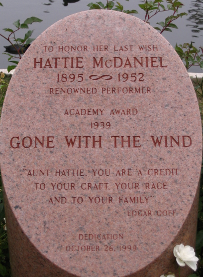 Hattie McDaniel's cenotaph at the Hollywood Cemetery in Los Angeles