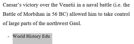Julius Caesar's victory over the Venetii in 56 bc