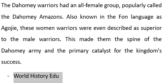History and significance of the Dahomey Amazons