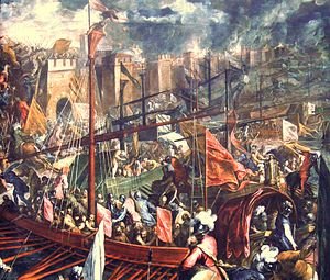 The siege of Constantinople in 1204