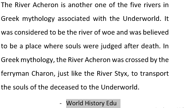 Acheron – the River of sorrow