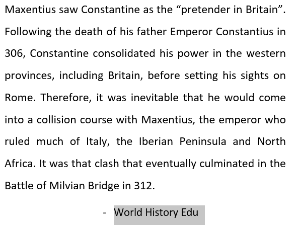 Battle of Milvian Bridge in 312 AD